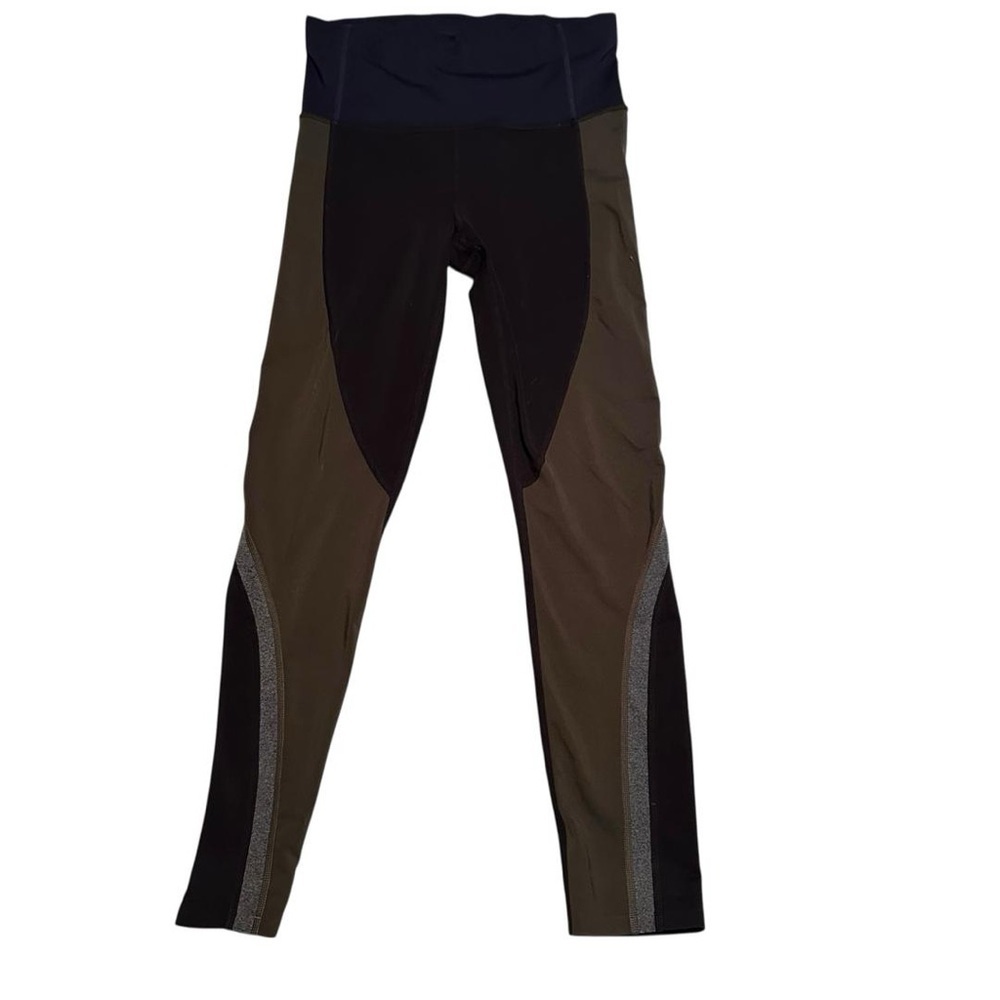 Athleta Salutation Stash Pocket High Rise Leggings Powervita Army Green Black XS